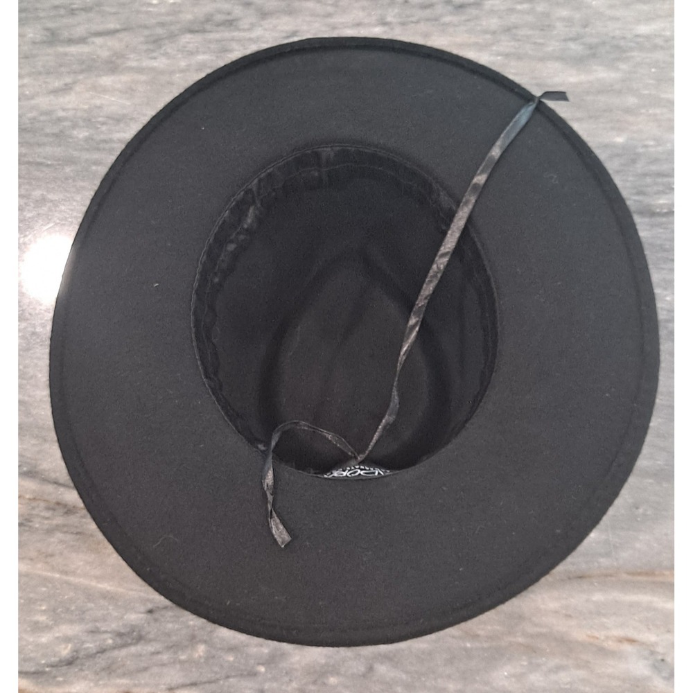 Adora Wool Hat Western Style One Size Black With Silver Embellished Band - Picture 6 of 8
